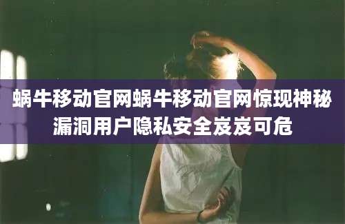蜗牛移动官网蜗牛移动官网惊现神秘漏洞用户隐私安全岌岌可危