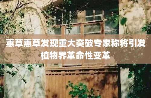 蕙草蕙草发现重大突破专家称将引发植物界革命性变革