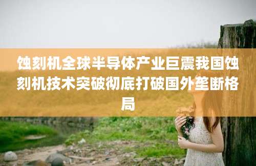 蚀刻机全球半导体产业巨震我国蚀刻机技术突破彻底打破国外垄断格局