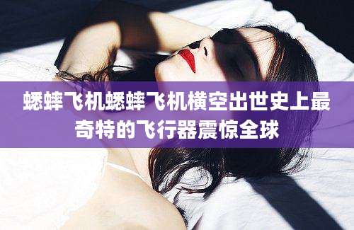 蟋蟀飞机蟋蟀飞机横空出世史上最奇特的飞行器震惊全球