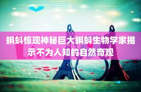 蝌蚪惊现神秘巨大蝌蚪生物学家揭示不为人知的自然奇观