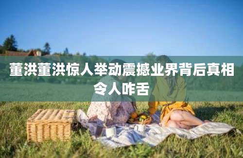 董洪董洪惊人举动震撼业界背后真相令人咋舌