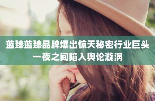 蓝臻蓝臻品牌爆出惊天秘密行业巨头一夜之间陷入舆论漩涡
