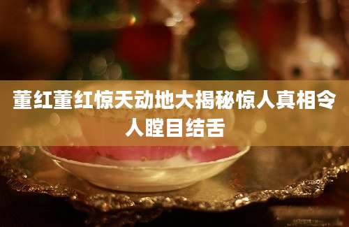 董红董红惊天动地大揭秘惊人真相令人瞠目结舌