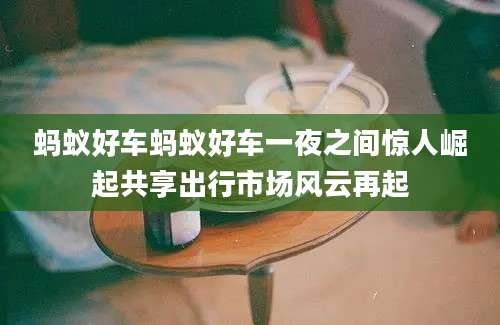 蚂蚁好车蚂蚁好车一夜之间惊人崛起共享出行市场风云再起