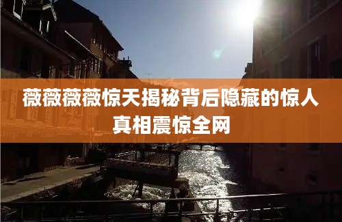 薇薇薇薇惊天揭秘背后隐藏的惊人真相震惊全网