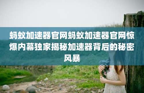 蚂蚁加速器官网蚂蚁加速器官网惊爆内幕独家揭秘加速器背后的秘密风暴