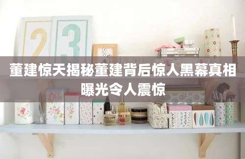 董建惊天揭秘董建背后惊人黑幕真相曝光令人震惊