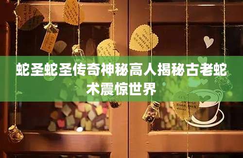 蛇圣蛇圣传奇神秘高人揭秘古老蛇术震惊世界