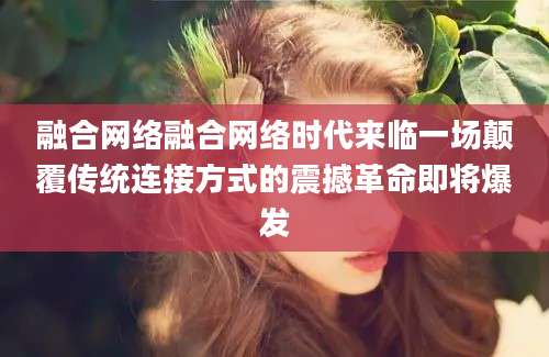 融合网络融合网络时代来临一场颠覆传统连接方式的震撼革命即将爆发