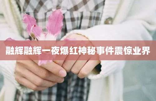 融辉融辉一夜爆红神秘事件震惊业界