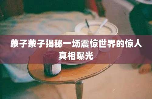 蒙子蒙子揭秘一场震惊世界的惊人真相曝光