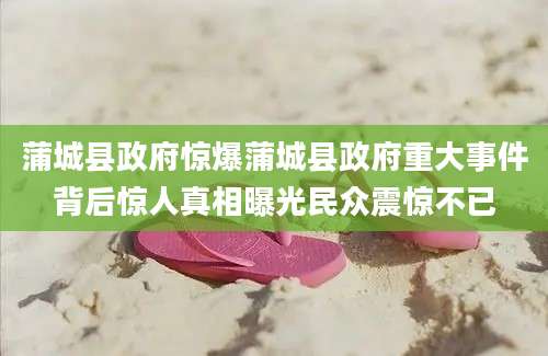 蒲城县政府惊爆蒲城县政府重大事件背后惊人真相曝光民众震惊不已