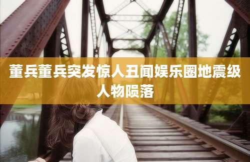 董兵董兵突发惊人丑闻娱乐圈地震级人物陨落
