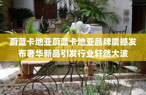蔚蓝卡地亚蔚蓝卡地亚品牌震撼发布奢华新品引发行业轩然大波